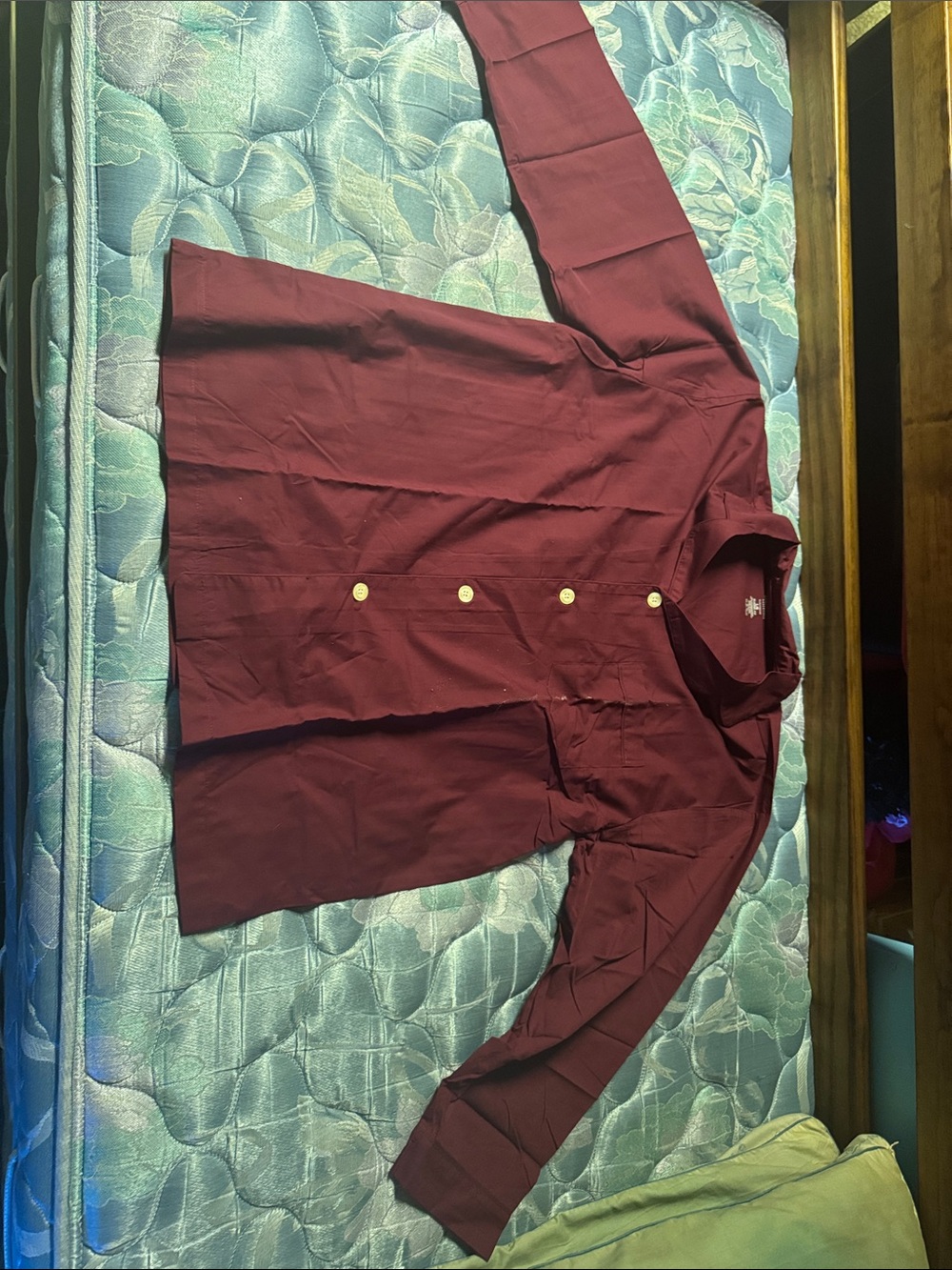 Essentials Men's Longline Shirt Jacket in Burgundy